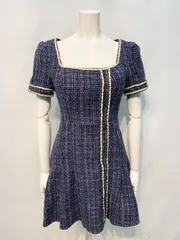 2120 JEWELS ジュエルズ　キャバクラ　ドレス　ツイード　ラメ　ゴールドチェーン　フレア　タイト　キャバドレス　S