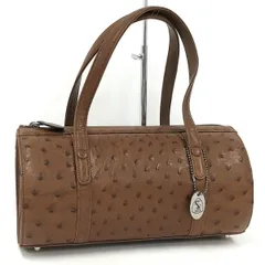 JRA オーストリッチ ハンドバッグ レザー ブラウン