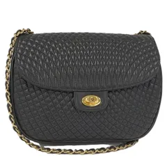 BALLY チェーンショルダーバッグ レザー ブラック