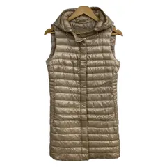 HERNO(ヘルノ) ダウンベスト サイズ42 M レディース美品  - ベージュ フード着脱可/ロング丈/ジップアップ/秋/冬