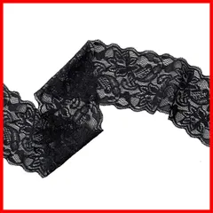花柄 レースリボン 黒 DIY手芸 服装素材 ギフト飾り 装飾材料 長さ9m/巻