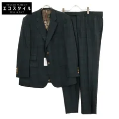 PaulSmith ポールスミス 【美品】チェック ウール 裏地総柄シルクプリント 2Bシングル 3P ジャケット・ベスト：XL/ボトムス：100