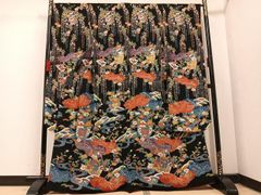 8148 蝶 藤 黒 振袖 着物 正絹 おしゃれ 二十歳の集い 絞り - メルカリ