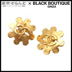 シャネル CHANEL ピアス ラウンド ココマーク ゴールド メタル ライン