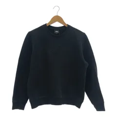 STUSSY ステューシー 刺繍ロゴ スウェット トレーナー 長袖 ブラック 黒 メンズ S ストリート
