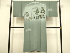 平和屋着物＊夏物 小紋 絽 吉祥花文 黒地 正絹 逸品 CAAW2947ut - メルカリ
