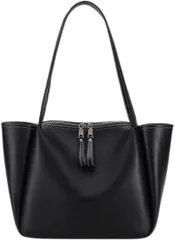 ORIJIRI 就活 レディース a4トートバッグ リクルートバッグ ビジネスバッグ 大容量 2way 通勤バッグ おしゃれ 人気 PUレザー (ブラック)