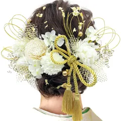 【人気商品】浴衣 成人式 成人式 花 七五三 袴 振袖 着物 結納 和服 人気 卒業式 金箔 かすみ草 和玉 入学式 ヘアーアクセサリー 紐 結婚式 水引 造花飾り ドライフラワー 発表会 9色 髪飾り T1300 髪飾り [JZOON]