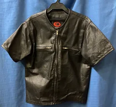 【必見！！！】Axel 半袖レザージャケット パンチングレザー ブラック