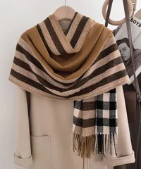 【６色】チェック柄マフラー 大判ストール オシャレ レディース☆カシミヤ風 秋冬用
