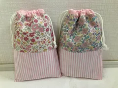 No.258 給食セット入れ　巾着袋　縦長サイズ