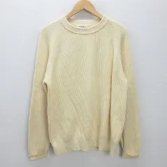 g■ユナイテッドアローズ/UNITED ARROWS  コットンシルク アゼ クルーネック/1113-299-4493【XL】白系/men's/35【中古】■