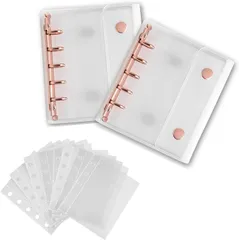 アチスメル M5 バインダー ローズゴールド チェキ アルバム シール帳 2冊セット リフィル40枚 (ローズゴールド)