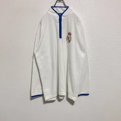 【ロゴ刺繍】real madrid レアルマドリード　ハーフジップフリース　白
