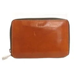 タケオキクチ TAKEO KIKUCHI 財布 ウォレット レザー ラウンドファスナー 茶 ブラウン ■GY99