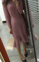 イベント用マーメイド ピンク ドレス レース ロング ONE PIECE