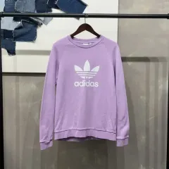 (95) adidas ストリート カジュアル ヨーロッパ BIGロゴ スウェット 長袖 Tシャツ
