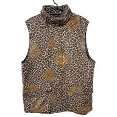 伊太利屋 イタリア アウター ノースリーブ ベストジャケット ブラウン レオパード柄 Freeサイズ B28