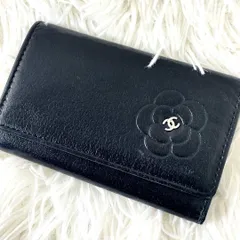 シャネル　CHANEL キーケース　カメリア　ココマーク　レザー　ブラック　黒
