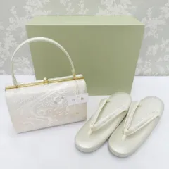 草履・バッグセット 白梅謹製 礼装用 Lサイズ フォーマル ホワイト×薄ピンク シャンパンゴールド 24.5cm 日本製 牛皮底面 新品