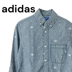 adidas アディダス 青緑 メンズ トップス シャツ 長袖 ギンガムチェック 【Sサイズ】0000937OC