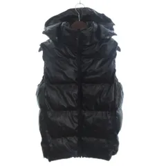 アズールバイマウジー AZUL by moussy 中綿ベスト フルジップ フード 251HAC30-259H 黒 ブラック S M