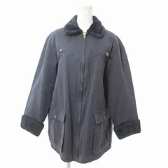 ピンクハウス PINK HOUSE ヴィンテージ ロゴタグ付き 中綿ジャケット コート ブルゾン ジップアップ 紺 ネイビー 0310 ■GY09