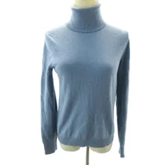 ユニクロ UNIQLO カシミヤ100％ タートルネック ニット セーター 青 ブルー M