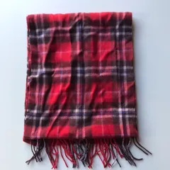 サザビーリーグ カシミヤ混ストール レッド×チェック 4091202601150048