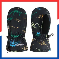 【即日発送】スキーミトン 手袋 キッズ 防寒手袋 スノー手袋 子ども 子供 冬【撥水防水/断熱防風/滑り止め/裏起毛】暖かい 可愛い 保温 スキーグローブ 男の子 女の子 幼児 [Pawinpaw] ボーイズ スノーボード/スキー/雪遊び/通学