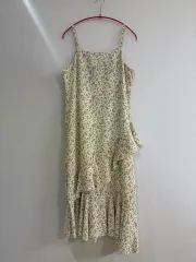 ノースリーブ フラワー フリル ONE PIECE