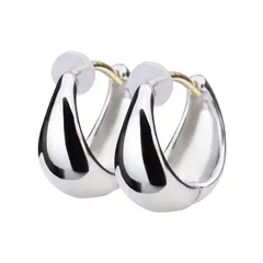 LOKUMI ピアス 日本製 18金 K18ポスト K18 金属アレルギー対応 フープ フープピアス スモール 小さい レディース シンプル 人気 ニッケルフリー ギフト プレゼント jkn-20 (シルバー)