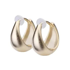 LOKUMI ピアス 日本製 18金 K18ポスト K18 金属アレルギー対応 フープ フープピアス スモール 小さい レディース シンプル 人気 ニッケルフリー ギフト プレゼント jkn-20 (マットK24ゴールド)