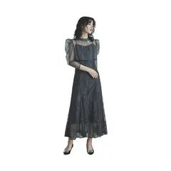 [niana] many way ヴィンテージドレス パーティードレス 結婚式 ボレロチャコール L