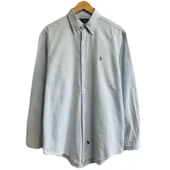POLO COUNTRY ポロカントリー RALPH LAUREN  ラルフローレン ボタンダウンシャツ コットンシャツ 長袖シャツ ワンポイントロゴ 刺繍 ライトブルー 青 Mサイズ No.M188