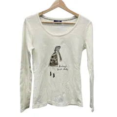 Burberry Blue Label(バーバリーブルーレーベル) 長袖Tシャツ サイズ38 M レディース - 白×ベージュ×黒 クルーネック