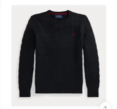 ポロ ラルフローレン ブラック ケーブル編み ニット