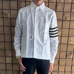 【2026年春夏物モデル】 THOM BROWNE トムブラウン 4-BAR オックスフォード シャツ MWL431C F0313 メンズ ホワイト