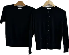 DD129 【美品】PLSTプラステ　アンサンブル　ブラック　レディース　Mサイズ