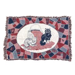 新品 ナタリーレテ 猫と花柄のジャガード織りマルチカバー - メルカリ