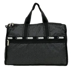LESPORTSAC(レスポートサック) ボストンバッグ - 黒×白 ドット柄/本体ロックなし