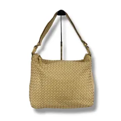 ボッテガヴェネタ　BOTTEGA VENETA 2WAY ワンショルダーバッグ　イントレチャートレザー　ベージュ　アイボリー　ホーボーバッグ
