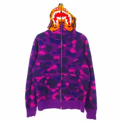アベイシングエイプ A BATHING APE Camo Tiger Full Zip Hoodie カモ 迷彩 タイガー フルジップ フーディー パーカー S パープル 紫 001ZPE801016X