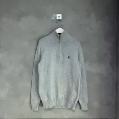 ポロラルフローレン ハーフジップ ニット グレー