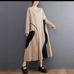 【新品】大きいサイズ　レディースゆったりロングワンピース長袖春秋冬　大人