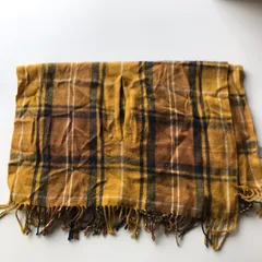 アダストリア フリンジマフラー イエロー×チェック 4101202601150004