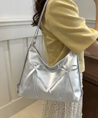 🎀ショルダーバッグ ミニリュック リボン 99MSXB-002 シルバー/ワンサイズ