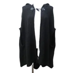 ディーゼルブラックゴールド DIESEL BLACK GOLD ニットポンチョ アルパカ混 ウール混 フード トグルボタン XS 黒 ブラック 系 1222