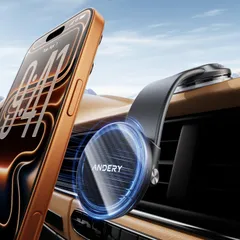 スマホホルダー 車 マグネット【画期的な·記憶アルミ合金アーム·超強真空ゲル吸盤】 車 スマホスタンド 【2X360°自由調整&超強磁力】 Mag-safe 車載 24×N55磁石 安定性拔群 車載スマホホルダー カー用品 片手操作 1秒で着脱 マグ ...