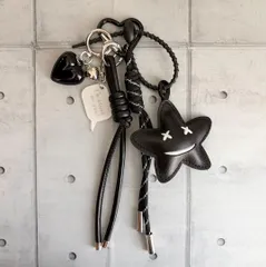 じゃらじゃらキーホルダー　バッグチャーム カラビナ モノトーン 星